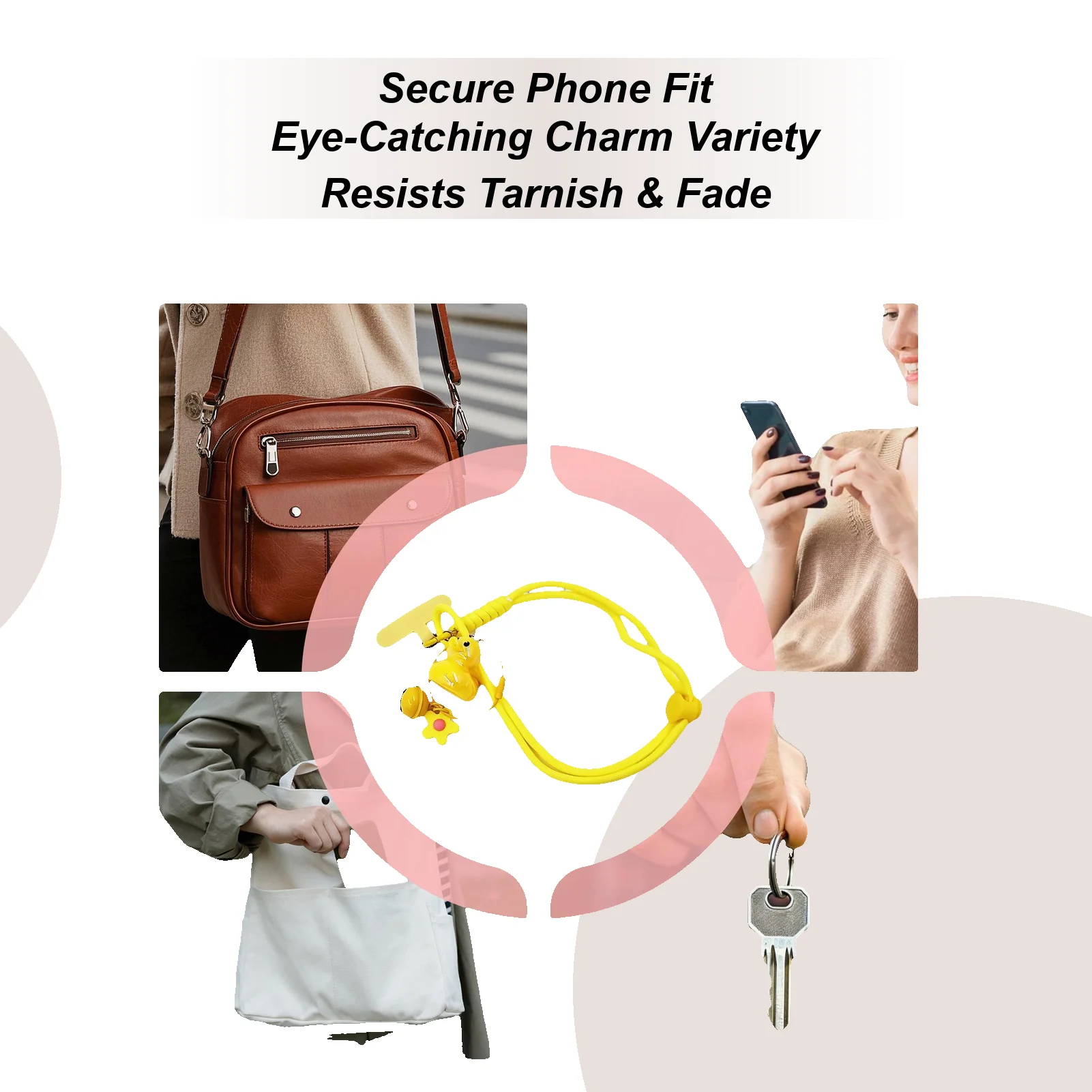 

Подвески для сумок ручной работы: забавный утенок, плетеный брелок-подвеска, ремешок для телефона для женщин, девушек, подростков, для повседневного использования, путешествий, поездок на работу, активного отдыха