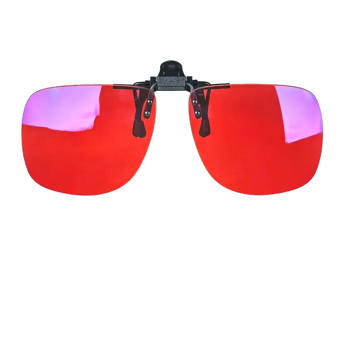 Rote Gläser zum Aufstecken „Better Sleep“, schwarze Gläser, polarisierte Sonnenbrille zum Aufstecken, große quadratische Form, orangefarbene Gläser, gelbe Fahrgläser – Detail 21