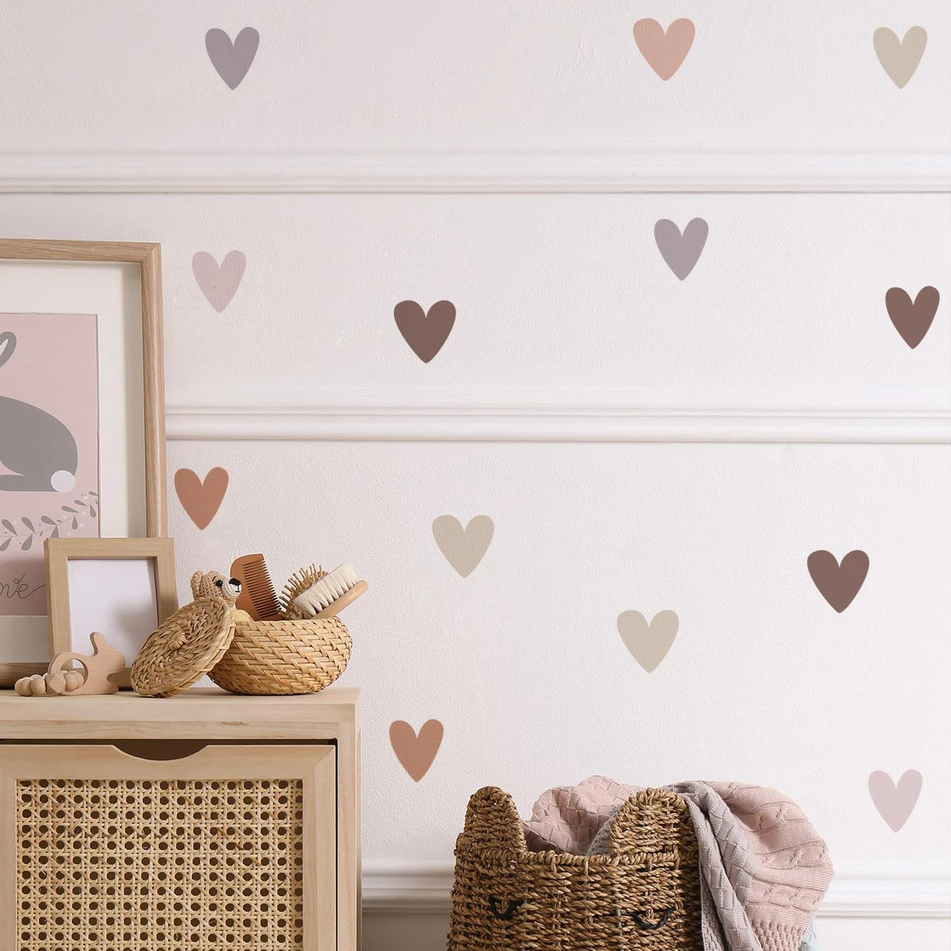 `Morandi Scattered Heart Wall - Baby Nursery Vinyl Wall Stickers recension och pris