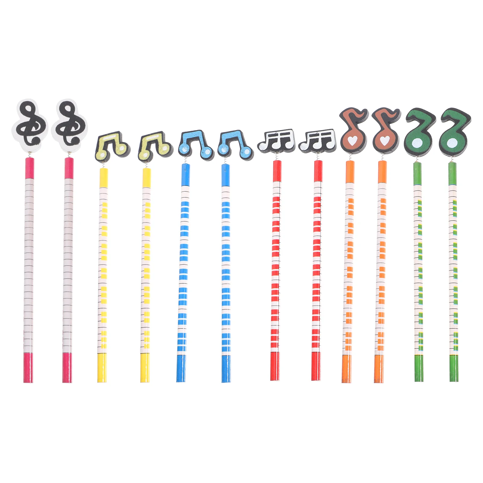 

12 Pcs Lead Pencils Music Notation Theme Stripe Kids Artists Note Wooden Party Favors Student