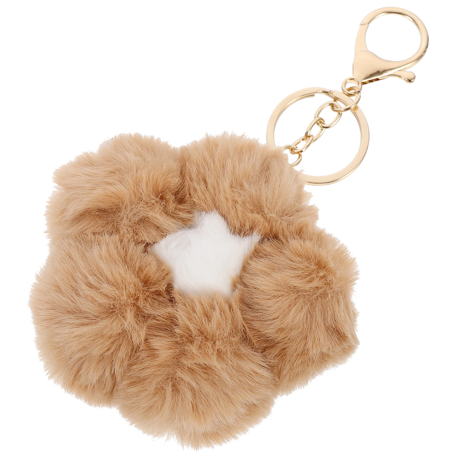 

Pompom Flower Keychain Alloy Charm Handbag Pendant Backpack Purse Faux Ball Key Chain Tiger Key Holder