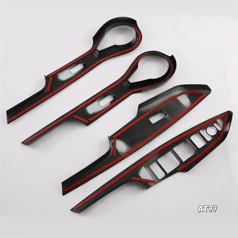 

Для Toyota Yaris Ativ/Vios 2023 2024, RHD автомобильный переключатель подъема окна, кнопка панели, накладка, запасные части, ABS, углеродное волокно