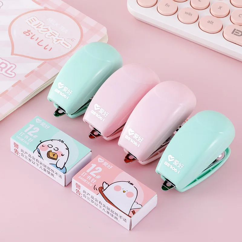 Creative Mini Cartoon Mango Chicken Stapler Student Cute Portable Stationery Binding Machine Set Student Prize Gift