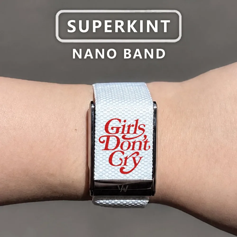 Compatible with WHOOP 5.0 MG White Background Red Letter Printed Nylon Woven Replacement Wristband