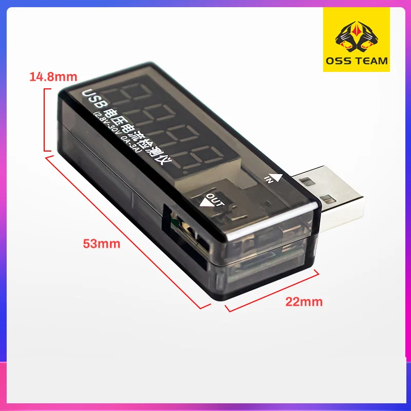 OSS S102 المزدوج USB الجهد الحالي شاحن الطاقة الكاشف شاشة ديجيتال اختبار قدرة متر الفولتميتر مقياس التيار الكهربائي