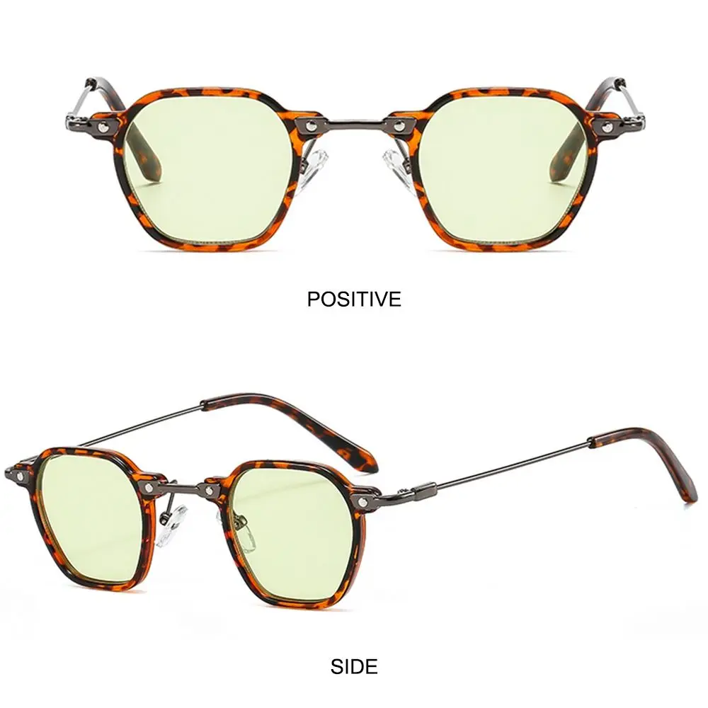 Modische Punk-Sonnenbrille mit Polygonrahmen, Avantgarde, kleine Hip-Hop-Brille, ozeanfarbene Brille für Damen und Herren