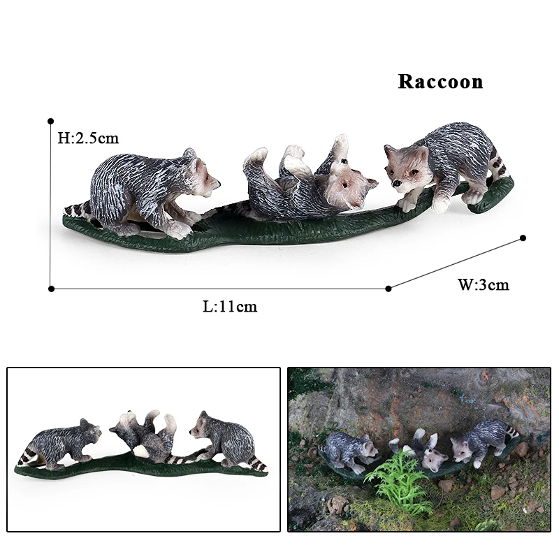 Oenux Simulation Wilde Figuren Weniger Panda Waschbär Lemur Modell Action-figuren Wald Tiere Hause Bildung Kinder Spielzeug Geschenk – Detail 8