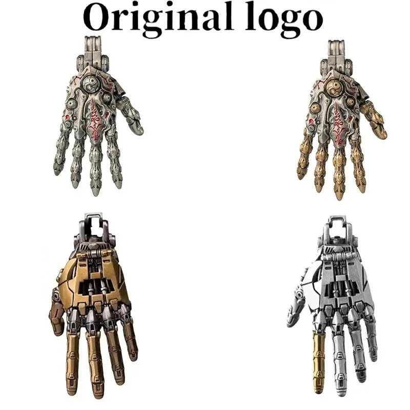 Logotipo original 5cm Mano Robótica Coleccionable, Mano Biónica Mecánica con Articulaciones de Dedos Móviles, Adorno para Exhibición, Regalos, Colgante y Ornamento