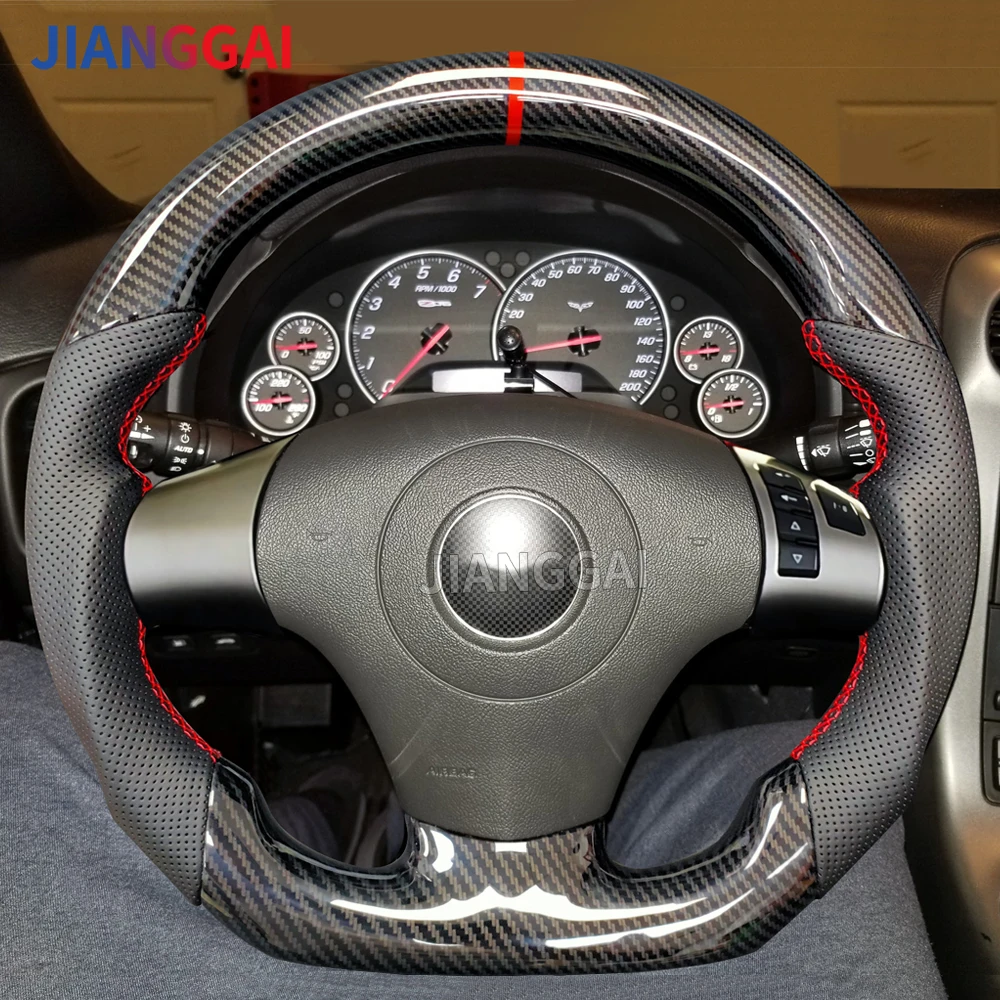 

Для Chevrolet Corvette C6 z06 zr1 2006 2007 2008 2009 2010 2011 перфорированный руль из углеродного волокна с гидропринтом
