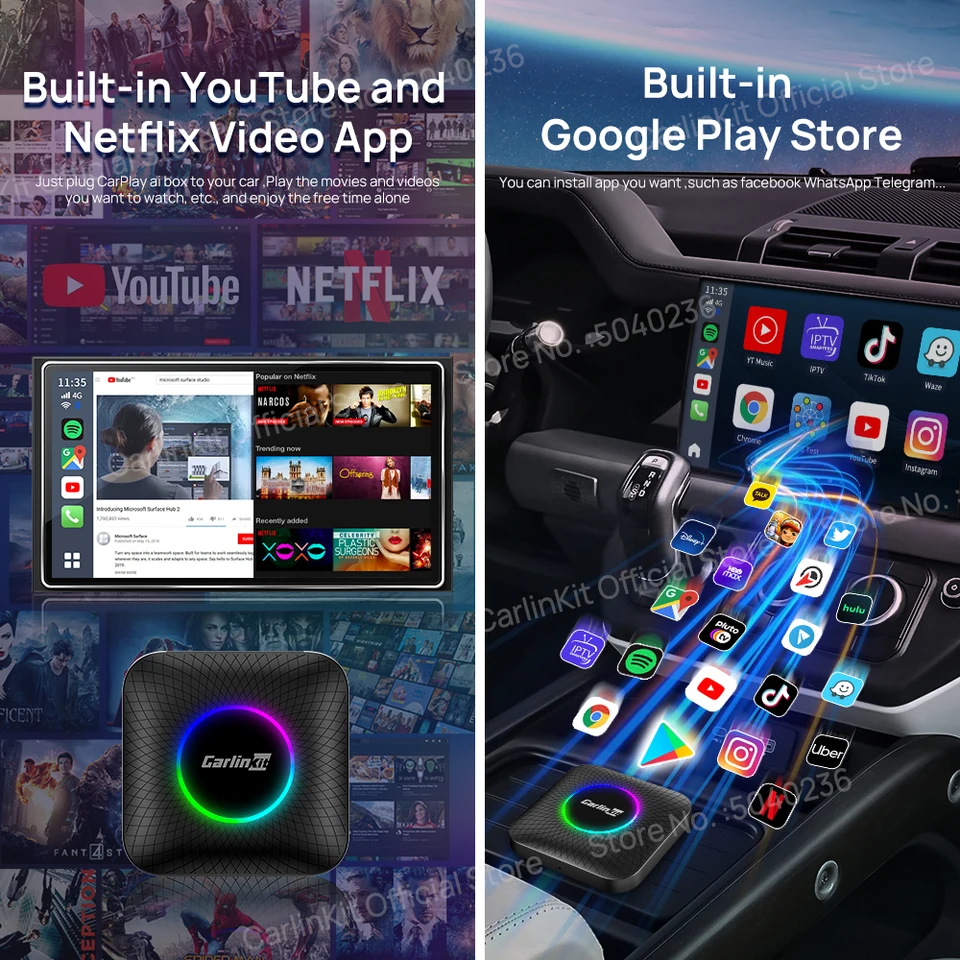 Android 13 CarlinKit CarPlay AI Box Qualcomm SM6225 Wireless