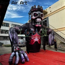 Inflatable skull monk monster for Halloween activity,new design inflatable giant skeleton man character for square decoration No