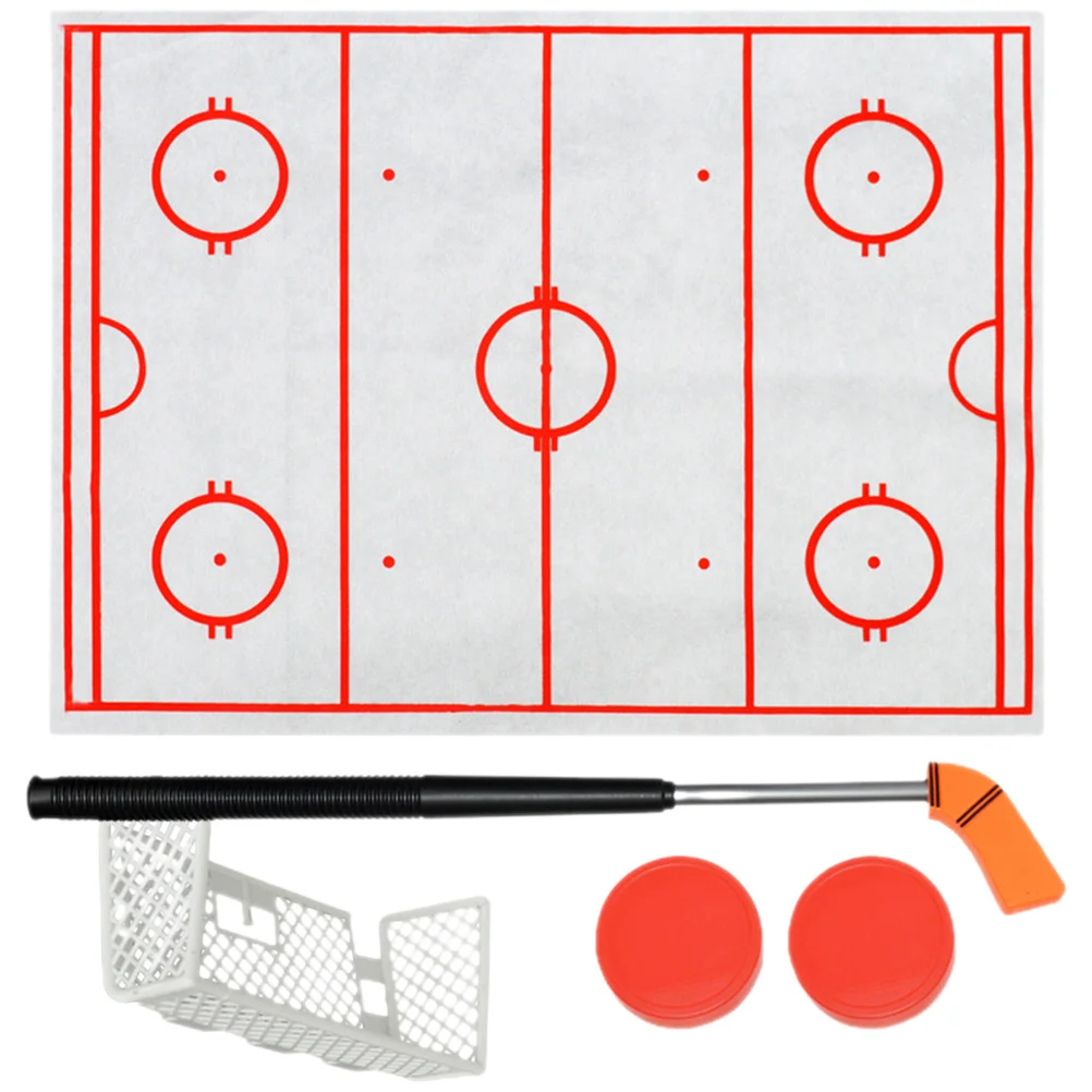 

1Set Ice Hockey Playset High-Class Material Safe Burr-Free Craftsmanship Tabletop Hockey Pucks Pusher for Kids Concentration