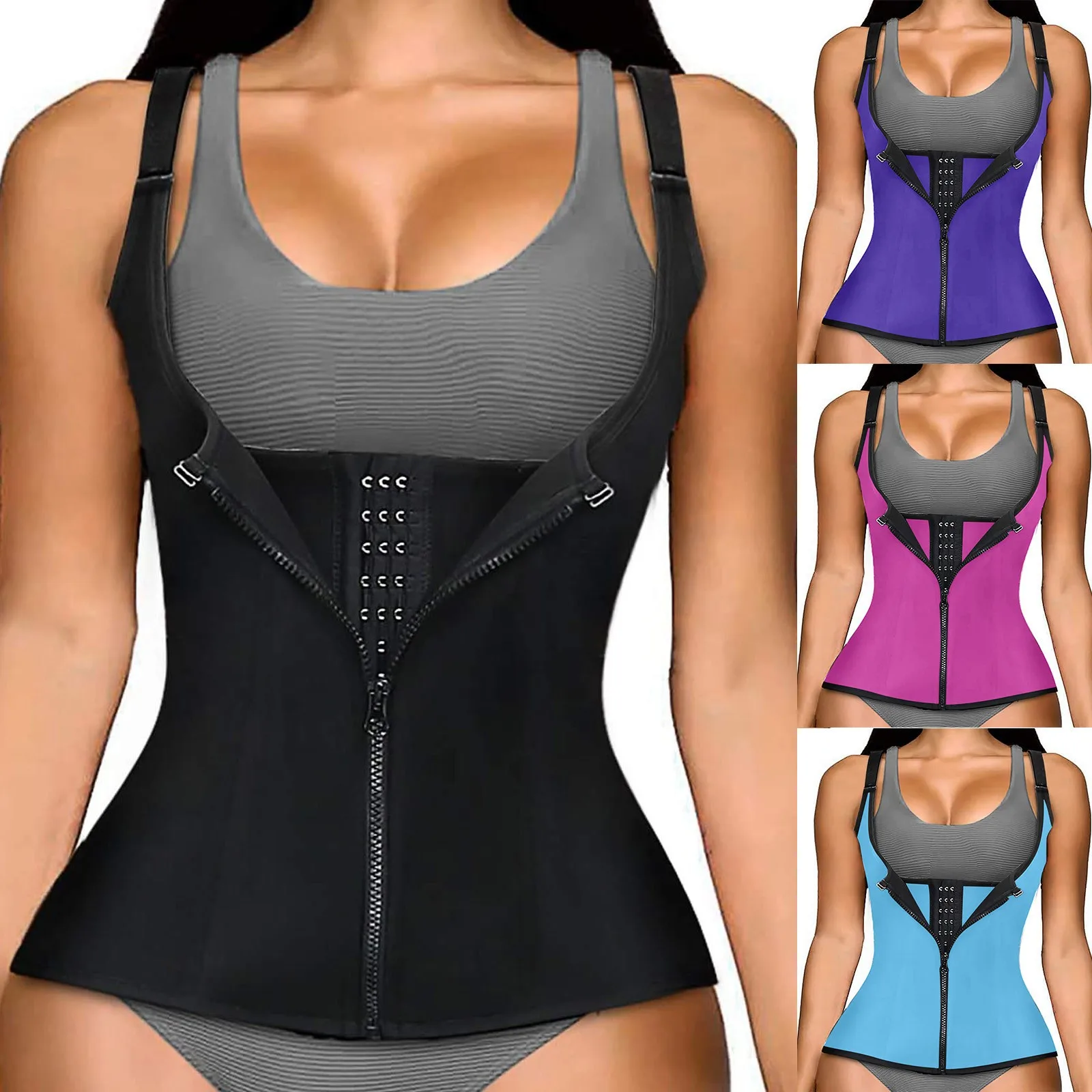 Shapewear Reducing And Shaping Girdles For Women Waist Trainer Sleeveless Bodysuit Basic Thong Slim Fit Sweatwicking Shapewear