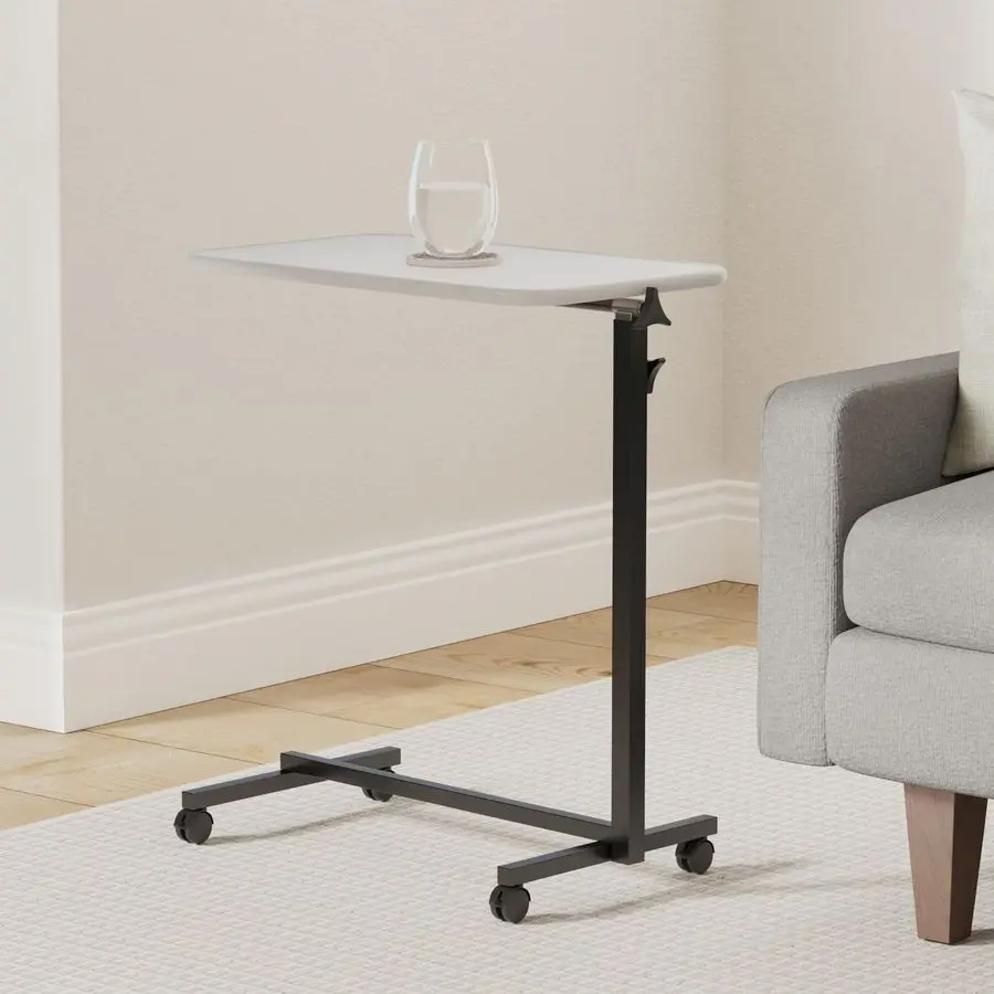 Overbed Hospital Bed Table for Home Use Adjustable Swivel Wheels amp Tray for Over Bed for Medical Bedside Chair Adjustable Hei