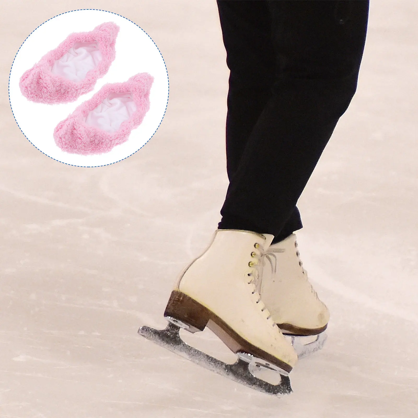 

Hockey Skate Cover Ultra Dry Microfiber Fabric Thick Comfortable Blade Protector for Ice Skating Pink Xl