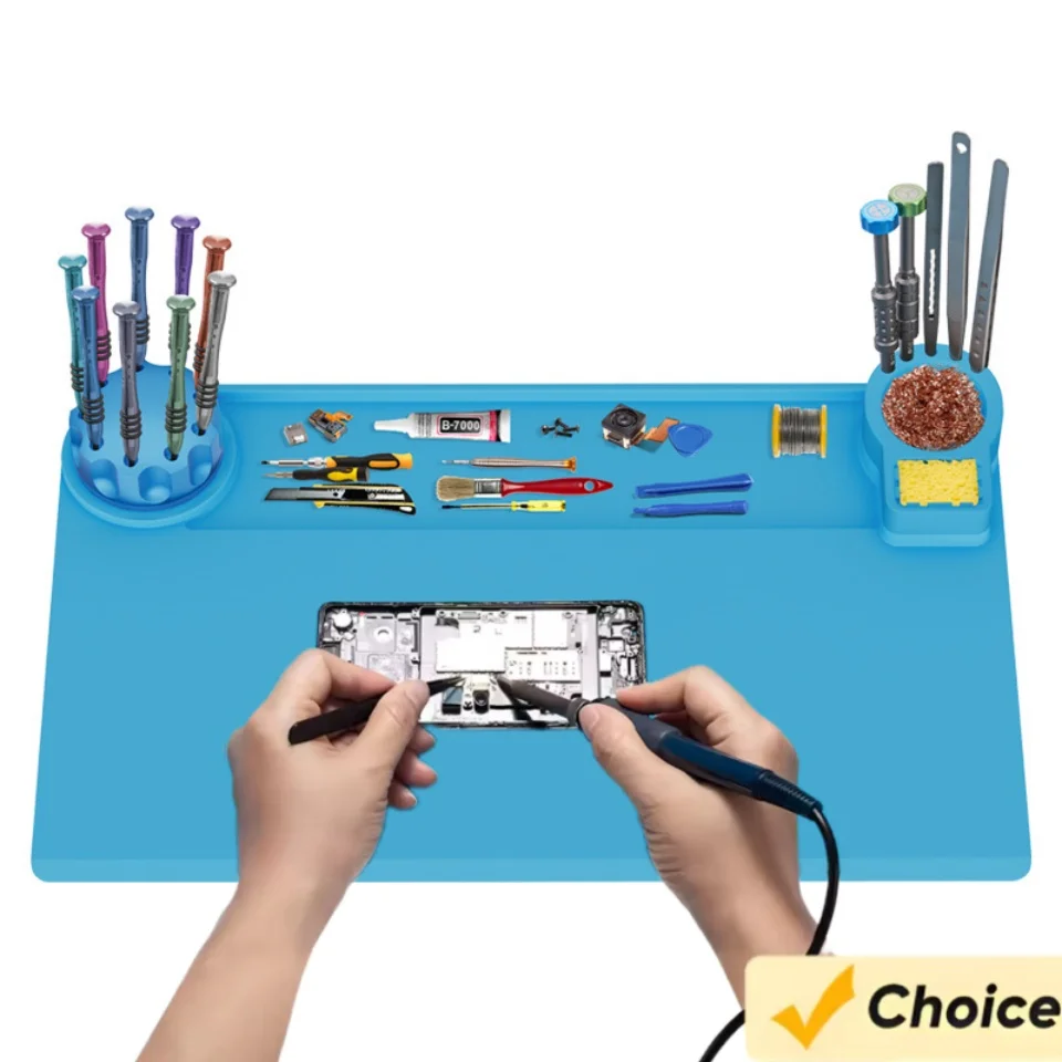 

Heat-Resistant Silicone Soldering Pad - Non-Slip Repair Mat for Watch, Electronics, PCB, Soldering Station Workbench Tool