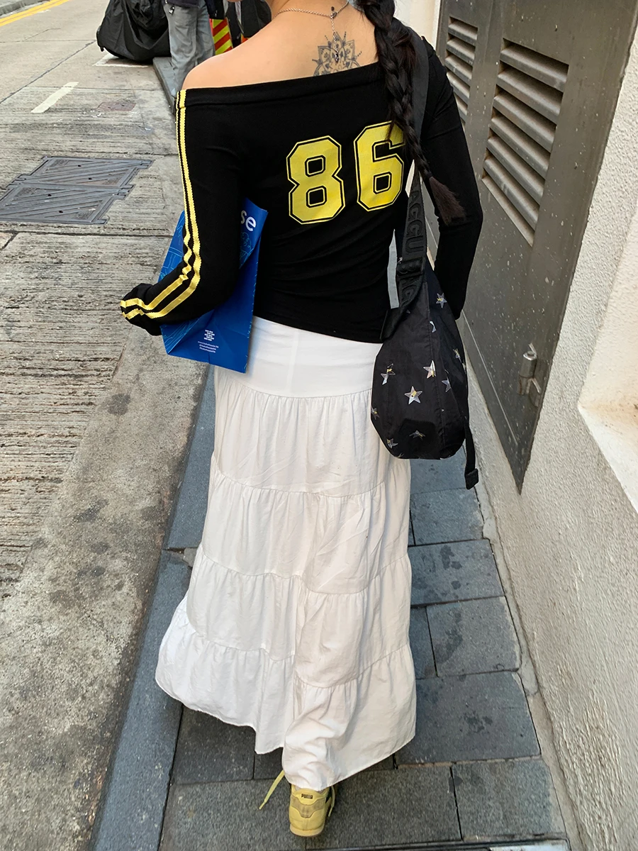 

Футболка Slim Fit Long Sve на одно плечо, женская черная сексуальная ort Sle Commute Faion, повседневная футболка с молодым узором, цвет