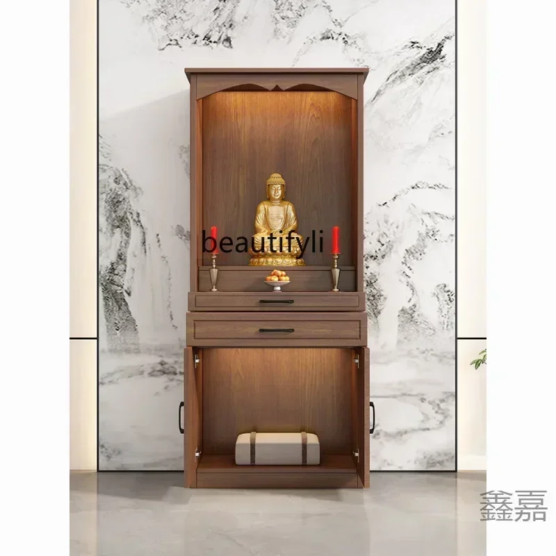 

zxqxzzY16 Solid wood Buddhist cabinet Modern Chinese god cabinet Multi-layer Buddhist table Household supply table