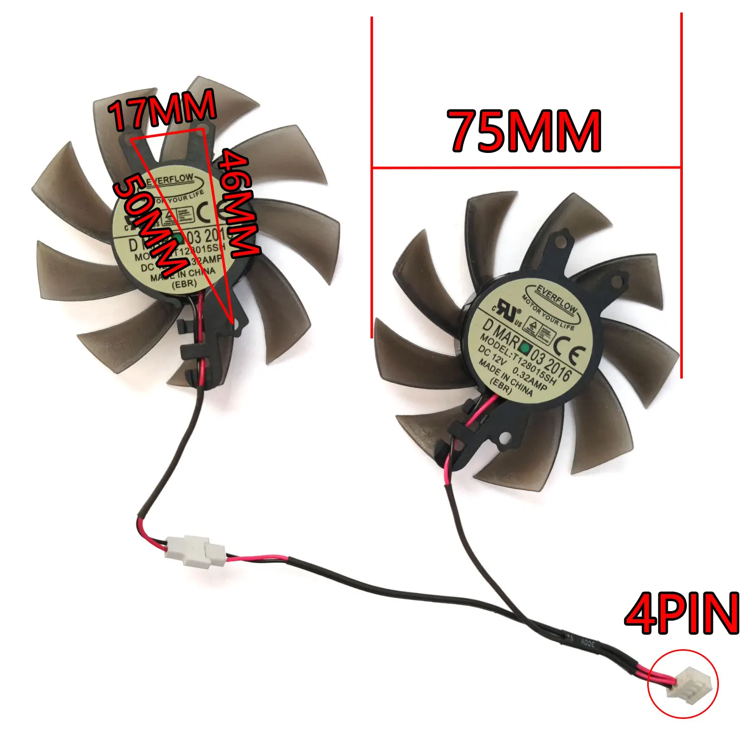 Baru 1LOT 75MM 4PIN GA82S2H T28015SH GTX 1060 Kipas Gpu, untuk Galaxy GTX 1060 1050 960 950 、 KFA2 GTX 1060 Kipas Pendingin Kartu Video