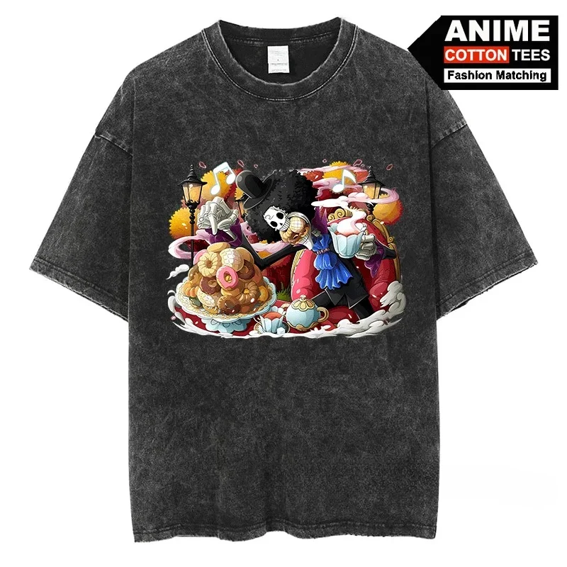 BROOK T Shirt Anime ONE PIECE Graphic T-shirt Y2k Harajuku Fashion Unisex Streetwear Tops Cotton Vintage Oversized Casual Tees