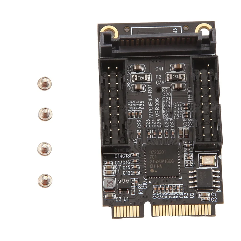 

A19E-MINI PCI-E To Dual 19PIN Front 19-Pin 5Gbps Expansion Card 4-Port Adapter D720201 SATA Pickup Port Expansion Card Module