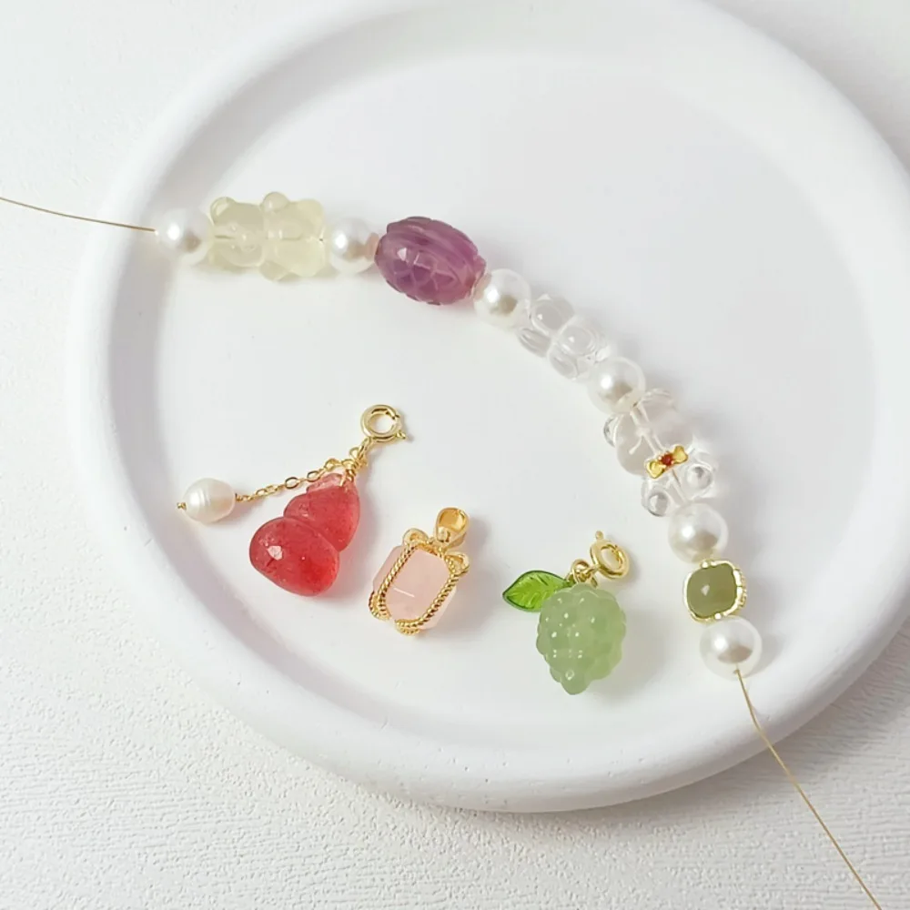 

Натуральный кристалл Lulutong Cube Sugar Подарочная коробка, Подвеска в виде тыквы, Бант, Бусина в виде медвежонка, Подвеска-браслет ручной работы своими руками