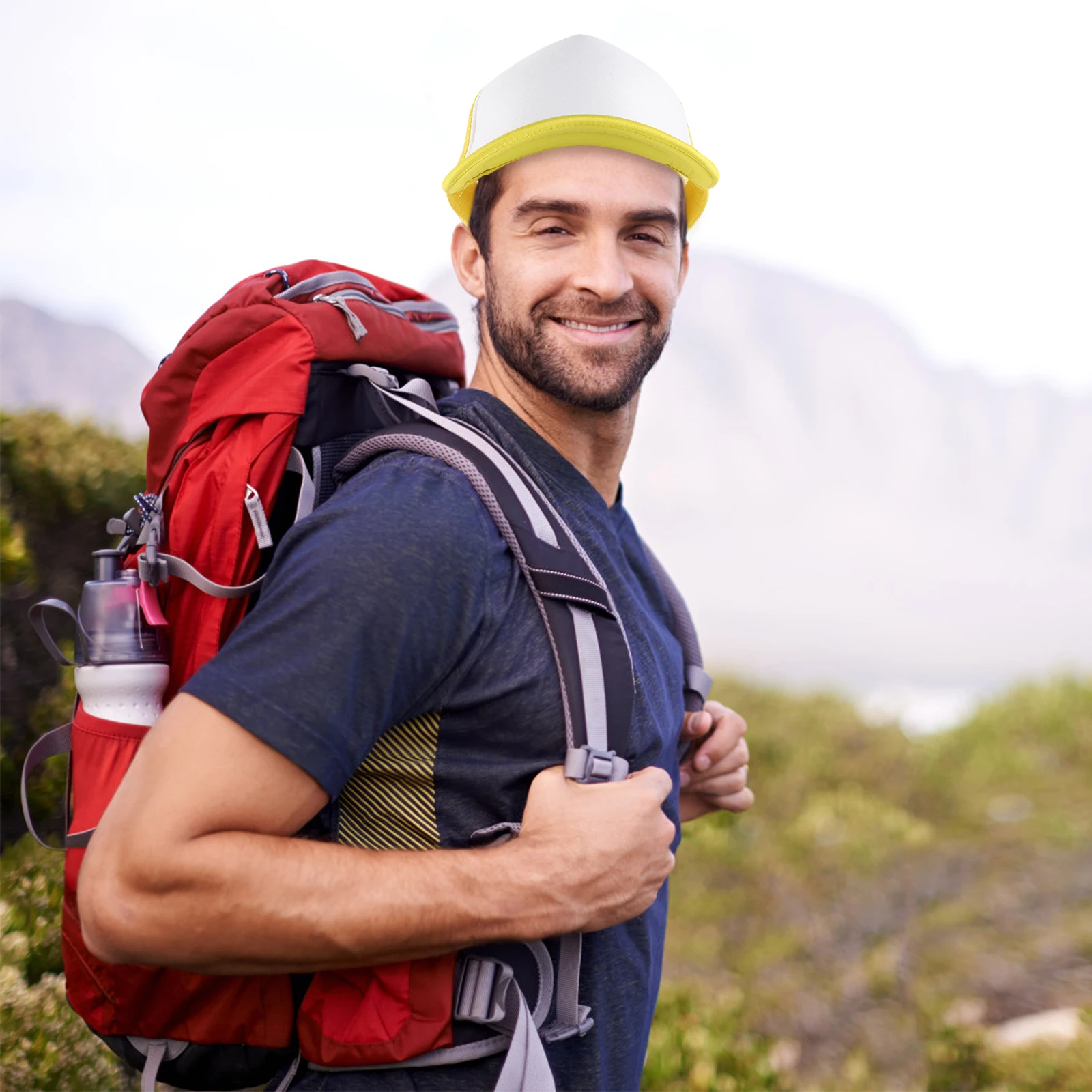 

6Pcs Sublimation Blank Baseball Caps DIY Mesh Breathable Polyester for Men Women Youth Outdoor Sports Activities