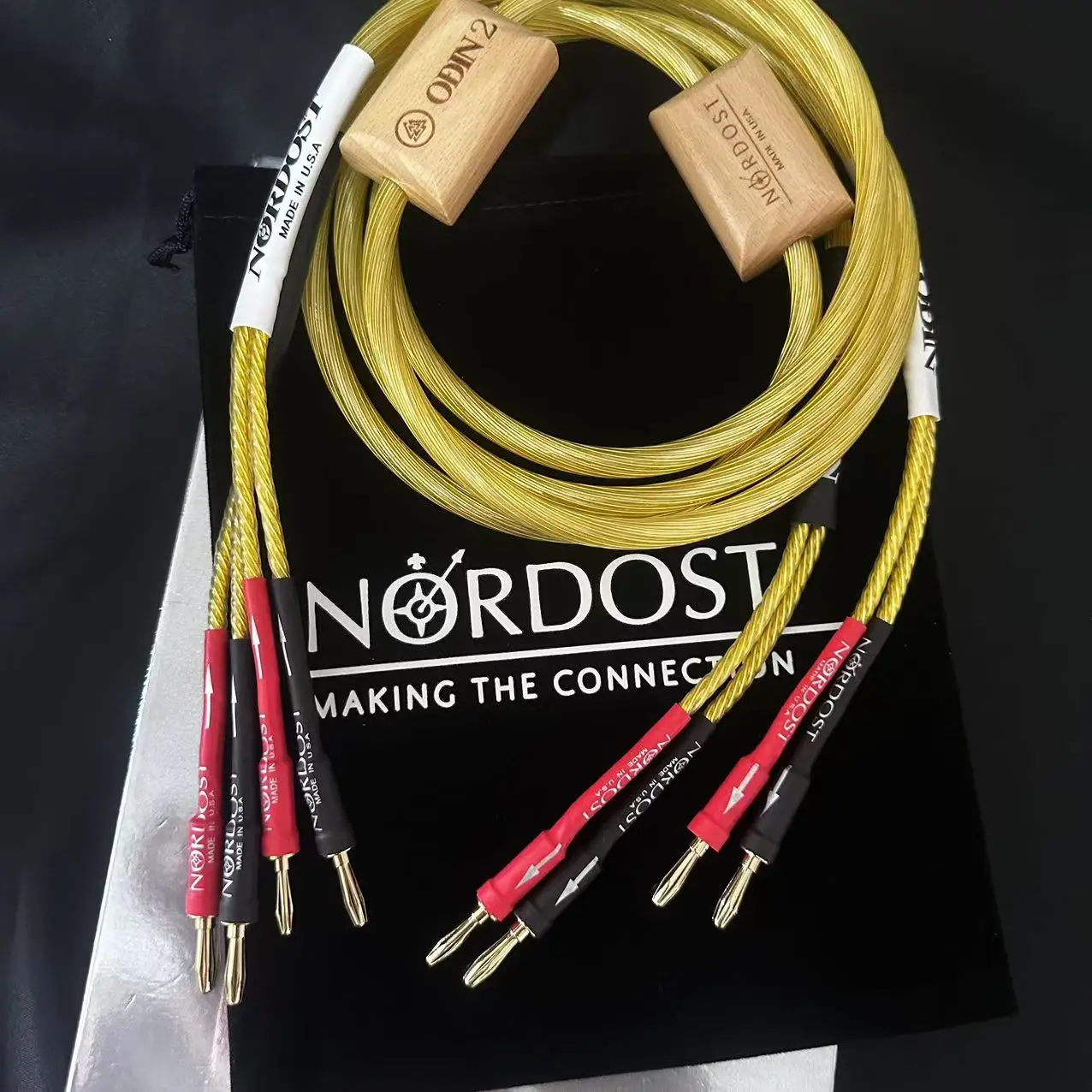 New Nordost Odin 2 Gold Speaker Cable Sterling Silver audiophile Loudspeaker amplifier Wire with gold Plated Banana Plug 1 pair