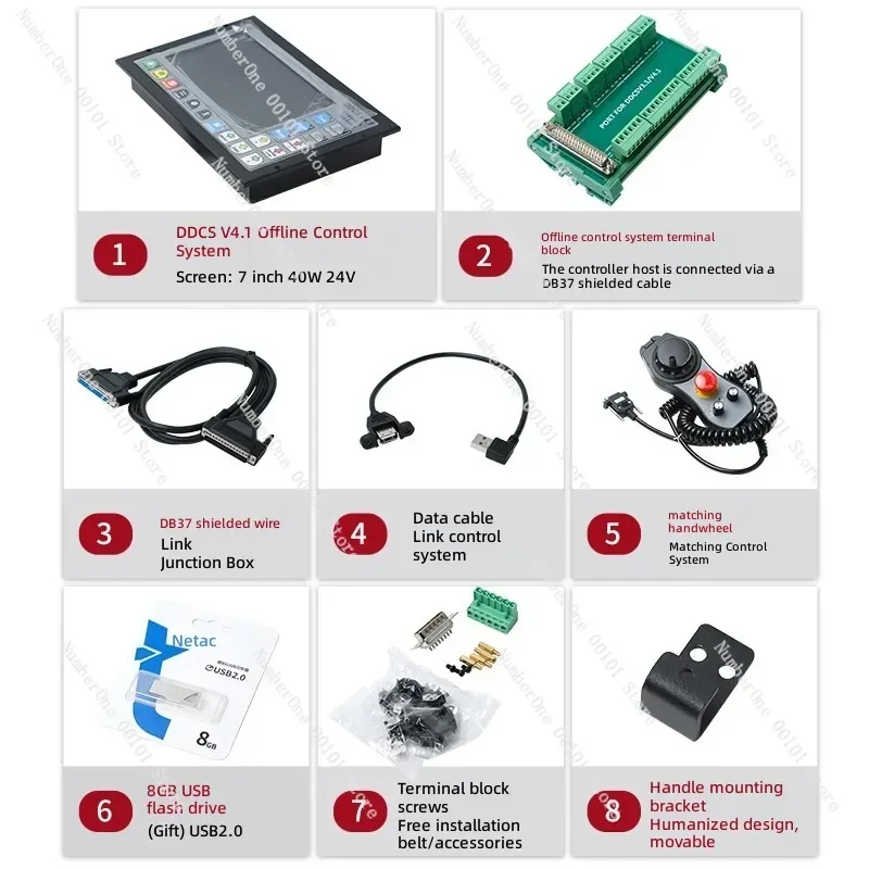 DDCS V4.1 V3.1 CNC Controller 4 Axis Offline Control System For Milling Machine Numerical Control Unit Standalone DSP Board