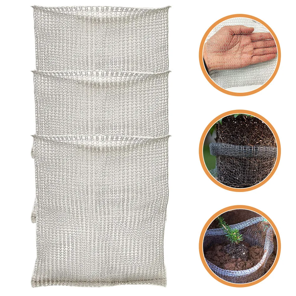 

3Pcs Plant Root Guard Mesh Baskets Stainless Steel Heavy Duty Outdoor Root Protection Tool Anti-Rust Wire Protective Gardening