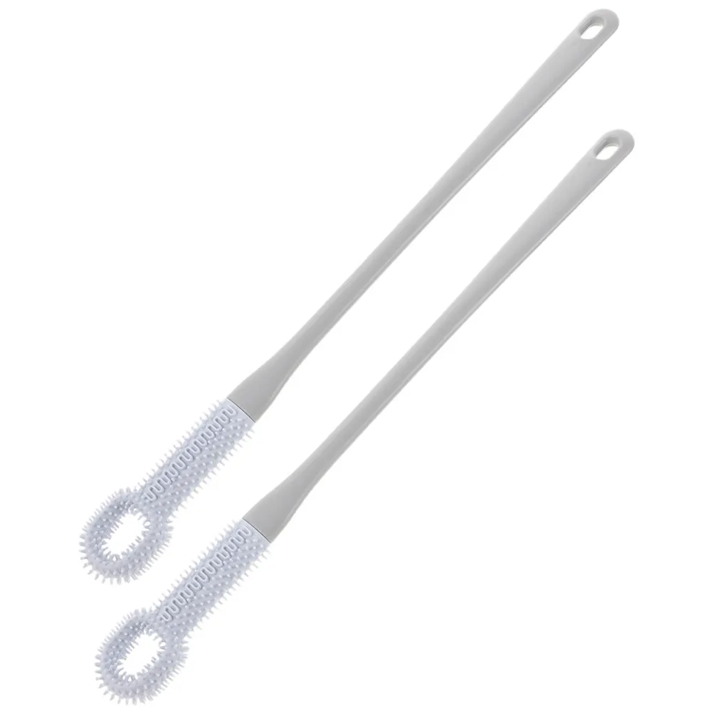 

2Pcs Long Handle Foot Scrubber Soft Flexible Bristles Deep Clean Between Toes Multipurpose Bathroom Scrub Cleaner for Foot Care