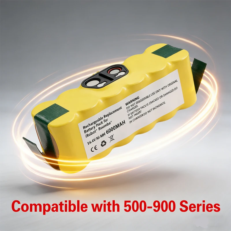 

14.4V 6000mAh NI-Mh Battery for iRobot Roomba 500 600 700 800 Series 555 560 580 620 630 650 760 770 780 790 870 880Replacement
