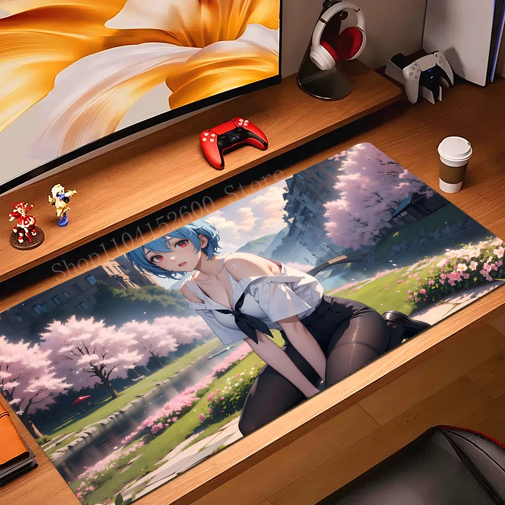 

Anime Ayanami Rei Mousepad Mouse Mat Desk Mat With Pad Gaming Accessories Prime Gaming XXL Keyboard Pad Padding Mat