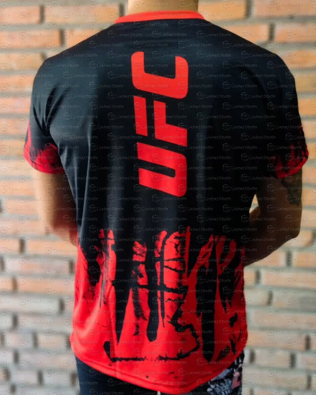 تي شيرت UFC متدرج سريع الجفاف للرجال بأكمام قصيرة، قميص رياضي للياقة البدنية للجري في الهواء الطلق وتدريبات الملاكمة #2