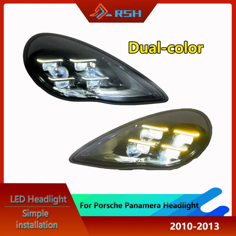 

Автомобильные фары для Porsche Panamera 970.1 в сборе, модели 2010-2013, с матричной линзой, двухцветный передний фонарь DRL