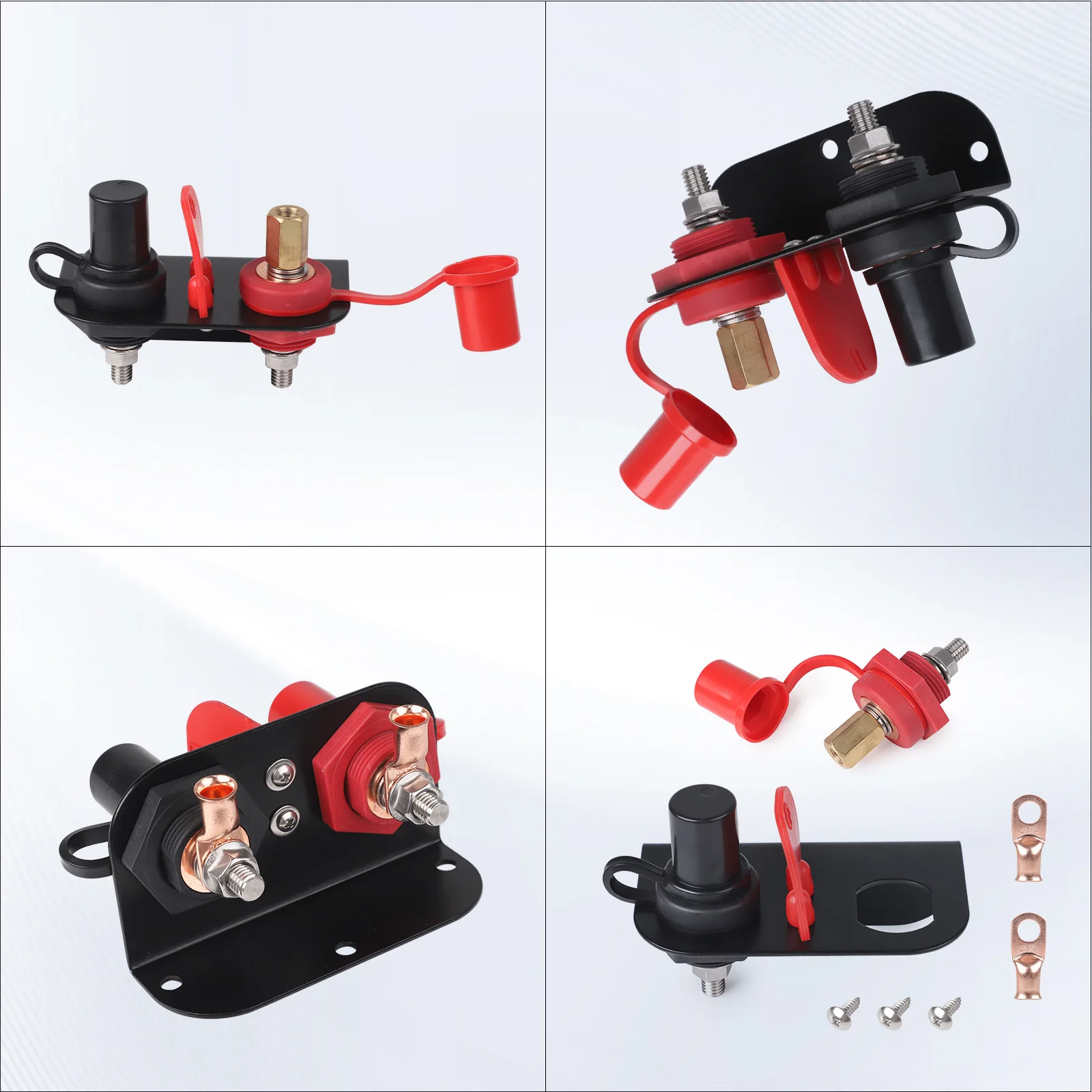 

12V 250A M10 Remote Battery Jumper Post Terminal Remote Charging Tool Relocation Kit for UTV ATV Car Trucks Mower Boat