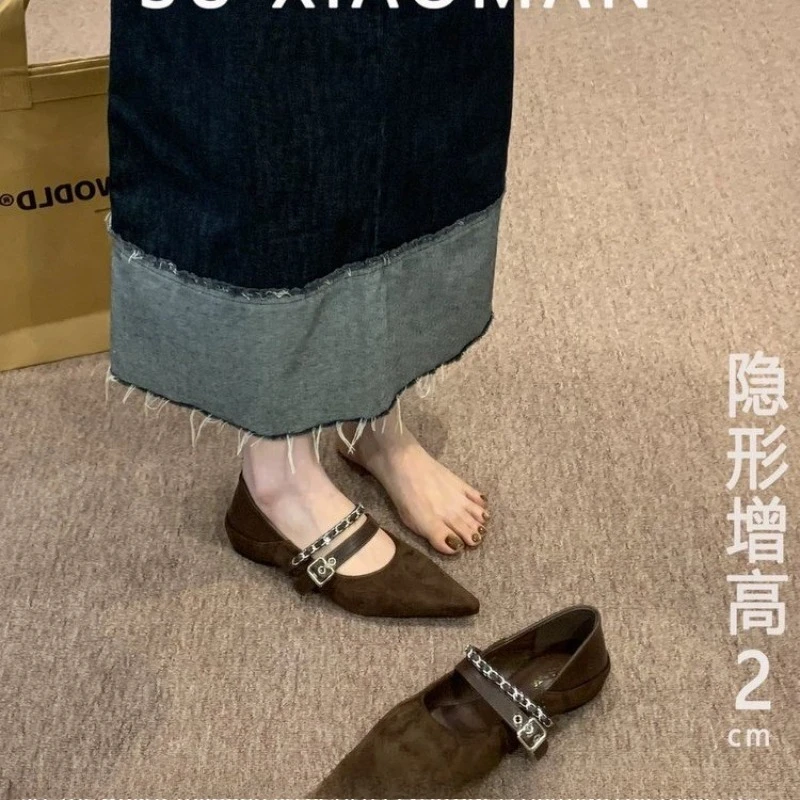 

Women's Flat Low-Cut Pointed Toe Hidden Height Shoes 2026 New Spring Mary Jane Shoes
