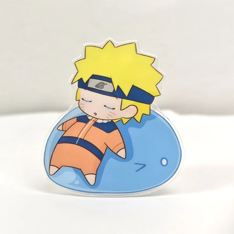 Anime japonês naruto kakashi sasuke kawaii padrão de desenho animado acrílico suporte de telefone ornamento periféricos de anime pequeno presente