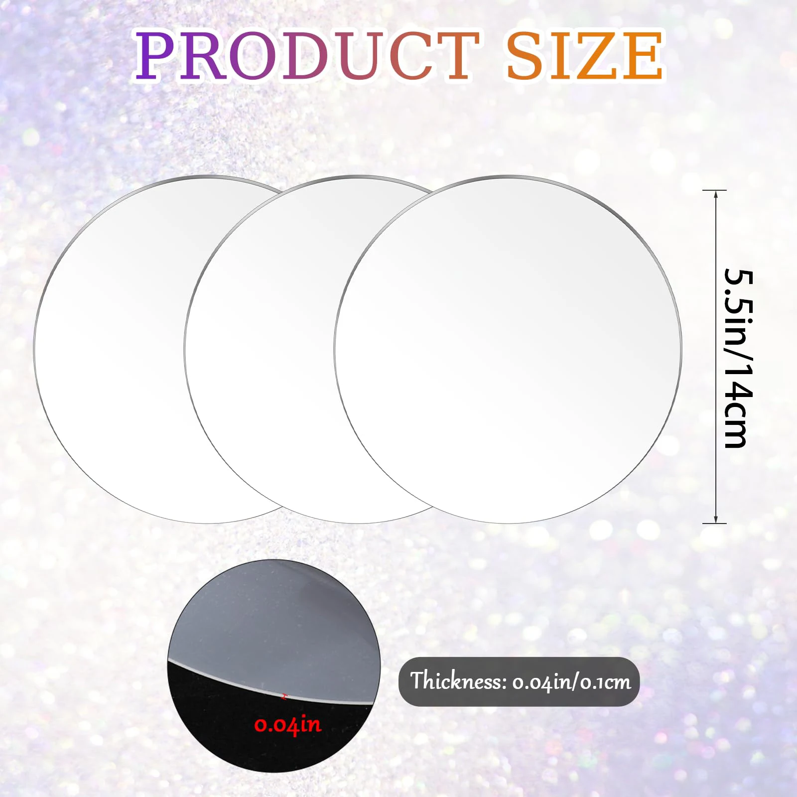 Transparent Acrylic Circle Clear Acrylic Disc Sheet 14cm Round Blanks Disc for Cake Disc Coasters Painting Art Craft Project DIY