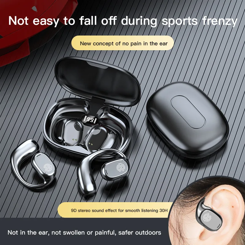 Xiaomi Youpin Bluetooth Earphones Bone Conduction Wireless Sports Earbuds HiFi Stereo Waterproof Touch Control Noise Reduction