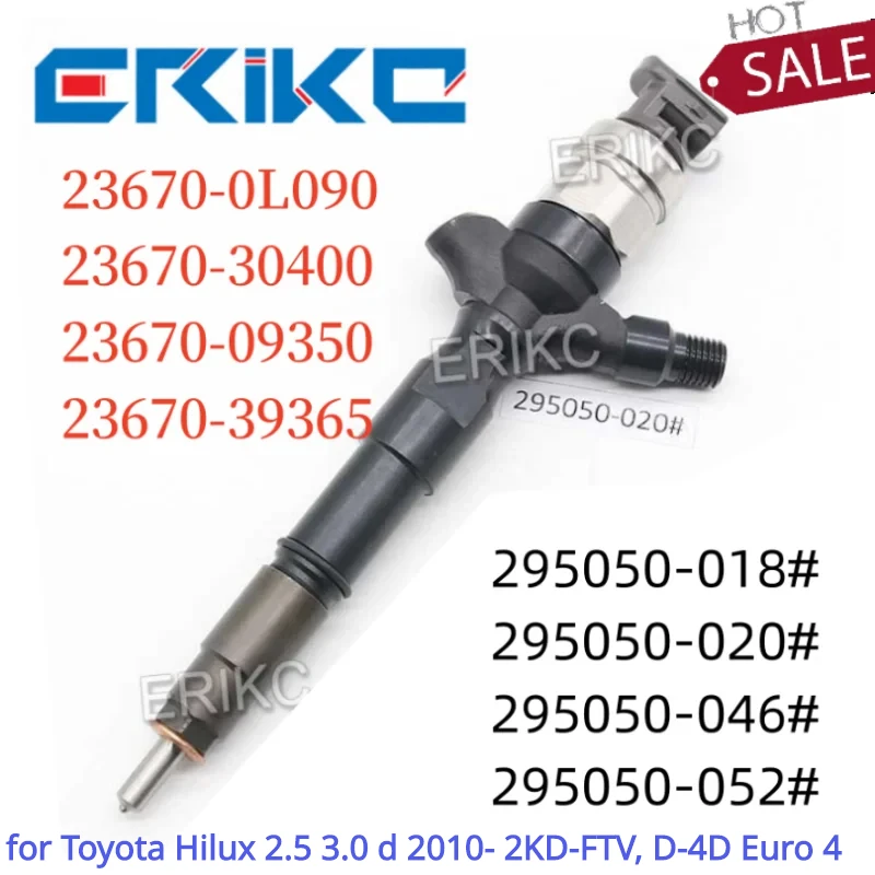 

ERIKC 23670-0L090 23670-30400 Common Rail Injector 23670-09350 23670-39365 for Toyota Hilux 2.5 3.0 d 2010- 2KD-FTV, D-4D Euro 4