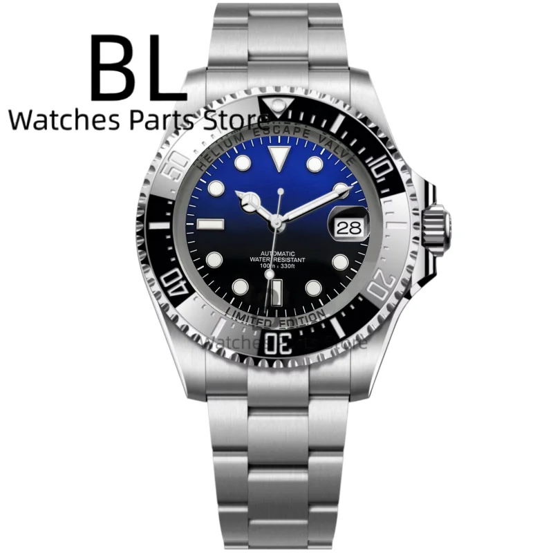 BLIGER 40mm43mm Dual Color Dial SEA Watch For Men NH35 PT5000 MIYOTA8215 10BAR Mechanical Watch Sapphire Glass Glide Slide Clasp