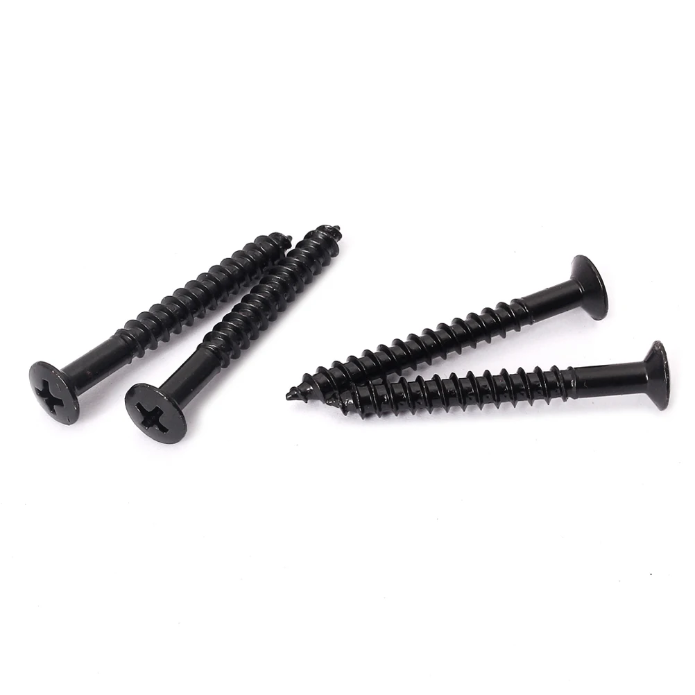 

4pcs Plate Black Durable Long-Lasting Easy Install Compatible With Strat Accessories For Guitar Neck Screws Neck Screws For