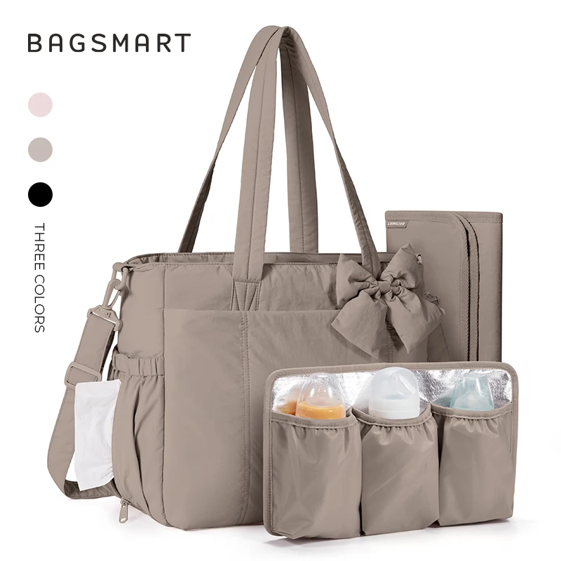 BAGSMART Mama Luiertas Kinderwagen Organizer Multifunctionele Babyluier Handtas met Veranderende Grote Capaciteit Moederschap Bakken
