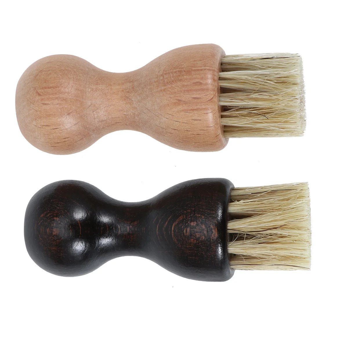 

2pcs Multifunctional Shoe Brush Pig Hair Beech Handle For Shoes Cleaning Polishing Dedusting Lightweight Portable Scrubbing Tool