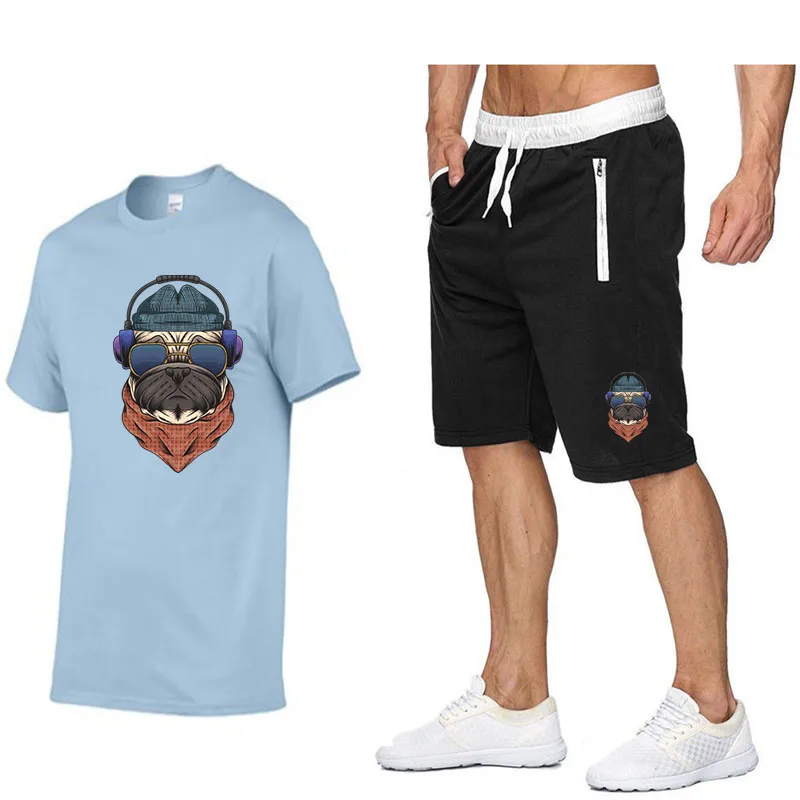 

korean style summer shorts sets men short sleeve tshirt shorts two piece mens outfits set jogging sport suits black gym sets