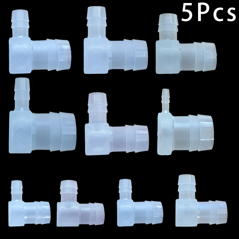 5Pcs Right Angle Plastic Hose Connector Pagoda Elbow Hose L-shaped Different Outer Diameters Garden Irrigation Aquarium