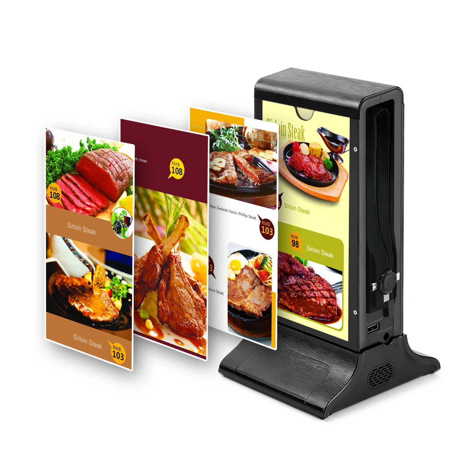 7-inch LCD Advertising Player with Touch Screen for Restaurants & Cafes