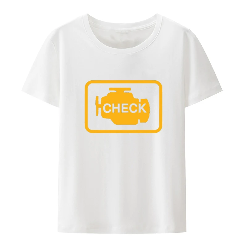 Check Engine T-Shirt Race Driver Petrol Head Fun Car Handyman Father Mechanic Graphic Tee Unisex Casual Streetwear Camisetas