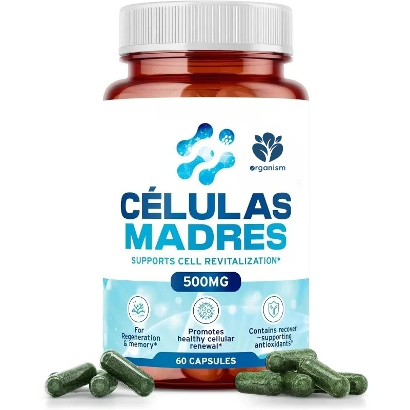 Stem cell capsules 500mg contain spirulina and microalgae, promoting cell renewal and providing anti-aging support for joints